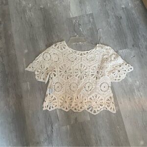 see through cream top